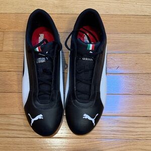 Puma Men's Black and White Sneakers with Italian Flag Detail
